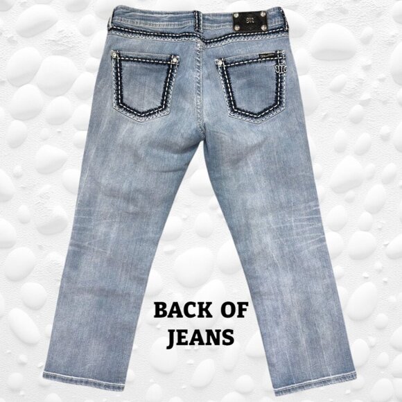 “Miss Me” Womens Light Blue Denim Boyfriend Capri JB5014PB - 30” - Picture 4 of 9